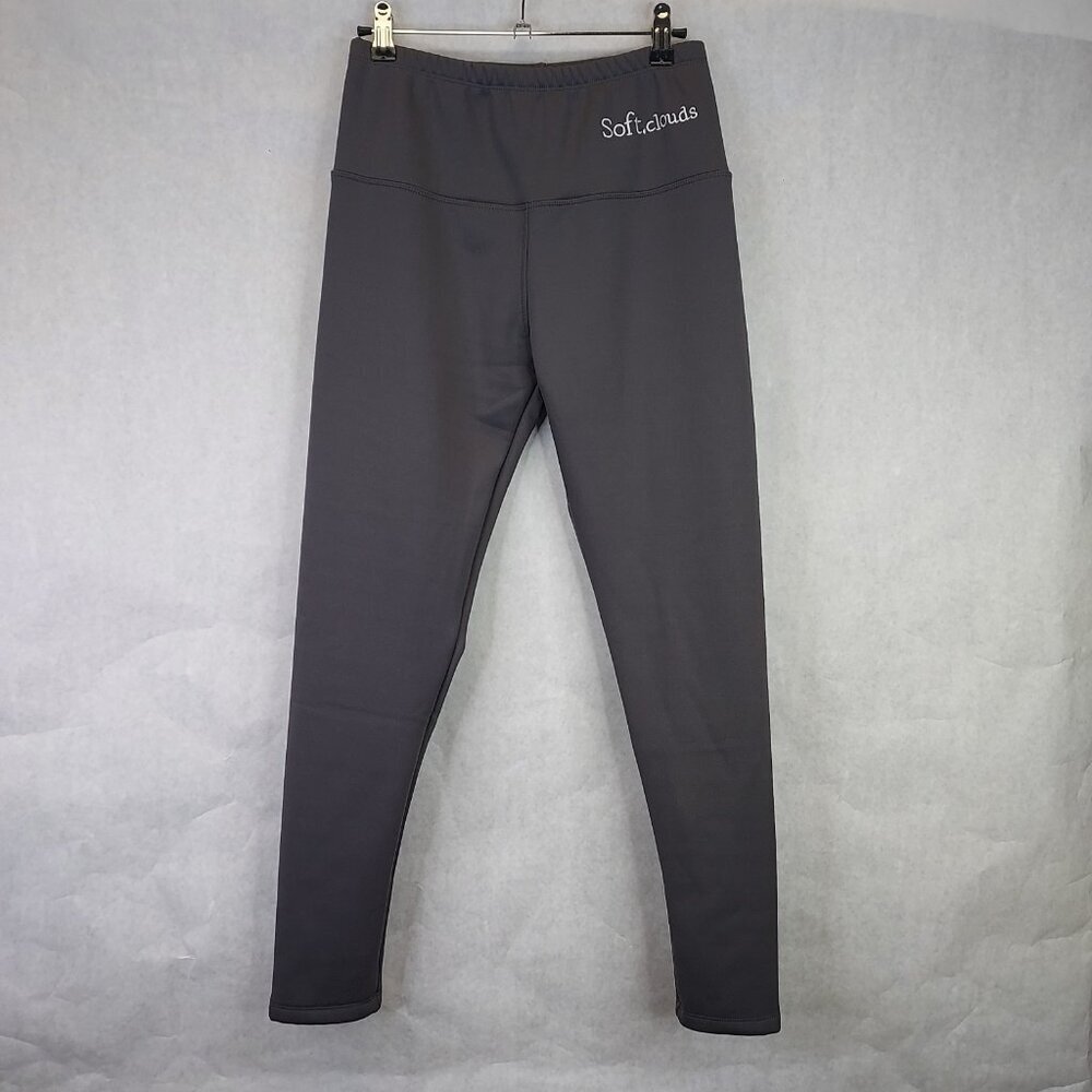 Soft.clouds Fleece Lined Leggings Women's S Grey Warm Winter Base Layer Pants